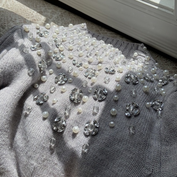 ASOS pearl and beads turtle neck wool sweater US 2 - Picture 1 of 15